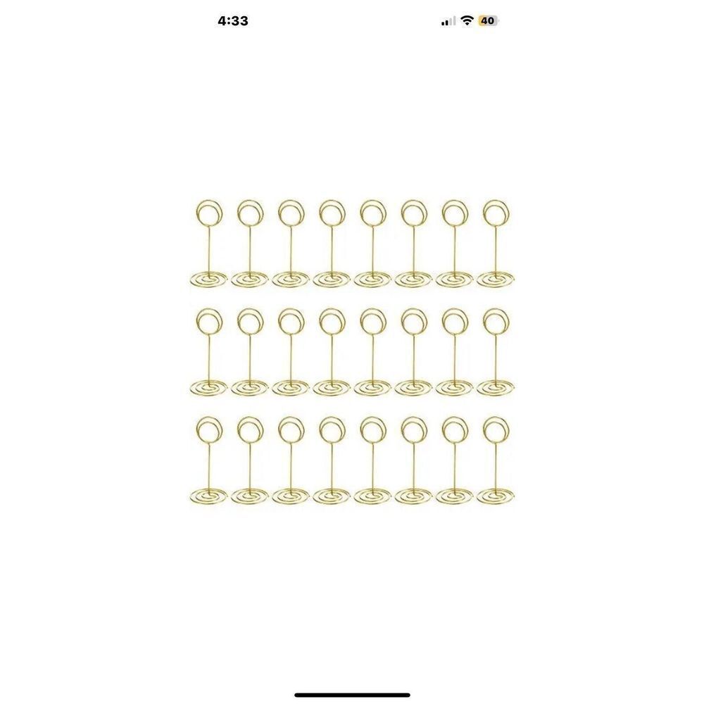 24 Pieces Gold Table Number Holders Wedding Place Card Holders Table Centerpi...